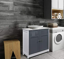 EUGAD Armadietto Sottolavabo Mobiletto sotto Lavandino per Bagno con Due Ante in Legno 0117WY