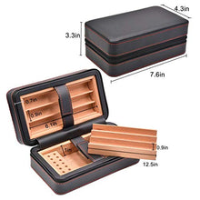 CLJ-LJ Custodia in Pelle di Viaggio Cigar Humidor, Legno di Cedro e Rimovibile vassoi, Portatile Leggero Cigar Box (1 Pezzo)