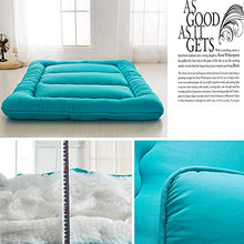 Futon Materasso Singolo per Student Dormitory Materasso Pieghevole Futon, Morbido e Traspirante Addensare Tatami Mat Sleeping Pad,Verde,Queen