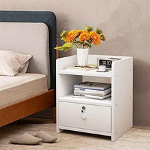 ZZFF 33cm Comodino con 2 cassetti Organizzatore Armadio da Custodia da Comodino in Legno con Serratura (Color : A)
