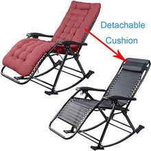 SHUAIIJUAN Sedia per il tempo libero domestico Sedie pieghevoli Sedia a dondolo Sdraio reclinabile da esterno regolabile pieghevole Poltrona reclinabile Rocker Zero-Gravity Sedia for Outdoor Garden Be