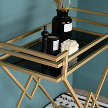 YIN YIN Carrello per ripiani Carrello for mensole, scaffale for soggiorno in metallo a doppio strato bellissimo e generoso hotel multi-funzione portabottiglie da camera da letto for ristorante, oro, 7