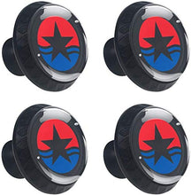 Stella nera Pomelli per Porta Set di 4 Pomelli per Mobili Manopole per Cassetti Cucina Armadio Vetro