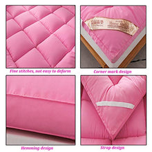 QXTT Materasso Letto Futon Matrimoniale E Singolo Pieghevole E Arrotolabile Materassi da Terra Alto 10cm Futon Trapuntato Salvaspazio per Campeggio Balconi Picnic,Pink-90 * 200cm
