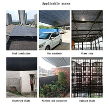 HTL - Rete per ombreggiatura nera resistente, 12 pin, tasso di ombreggiatura 95%, panno spesso usato per la protezione solare per balcone, cortile, auto, nero, 3 m x 4 m