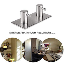 Gancio bagno cucina 2 pezzi cappotto autoadesivo accappatoio ganci appendiabiti 2-ganci in acciaio inox impermeabile porta fissato al muro ganci appeso cremagliera for cucina bagno soggiorno Gancio pe