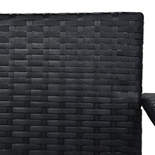 vidaXL Dondolo da Giardino 3 Posti con Baldacchino in Polyrattan Nero
