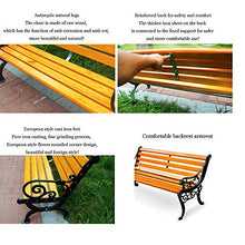 Panchina da giardino Panchina da esterno, Panchina da terrazza da esterno con braccioli e schienale, Panchina da parco con struttura in metallo e sedili in legno massello resistente alla corrosione,