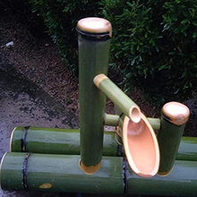 LIYT Caratteristica di bambù Fontana di Acqua con Pompa ad Acqua Becco di Acqua Che scorre Interni Esterni Zen Decorazione del Giardino, 100% Fatto a Mano,Verde,40CM