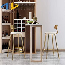 Sgabello da bar moderno ed elegante sedia da bar sedia a pedale pad cuscino spugna cuscino schienale sedia da pranzo cucina cucina sgabello gambe in metallo carico 15 kg (colore: A, dimensione: 68 cm)