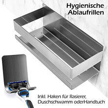 Adesiva Mensola per Doccia Bagno con Ganci Rimovibile Nessuna Perforazione Acciaio Inossidabile 304 per La Cucina WC, – 2 Pezzi, Colore Argento