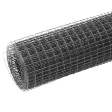 ghuanton Rete d'Acciaio Rivestimento PVC 25x1m Trama Quadrata Grigio Articoli di ferramenta Barriere e recinzioni Pannelli per recinzioni