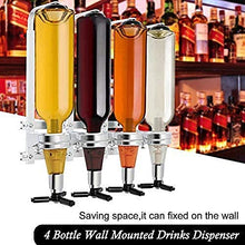 Bar Butler Distributore di bevande Portabottiglie per vino Portabottiglie da bar Distributore di vino a parete Dispenser per cocktail a 4 teste