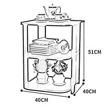 DGHJK Mobili Tavolino, Comodino, Comodino, Divano, Comodino, Comodino, tavolino angolare, 3 Ripiani, 40 x 40 x 51 cm (Colore: B) (Colore: C)