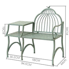 LXLH Panca da Giardino Sedile retrò in Ferro battuto Sedile da Giardino, Balcone Esterno terrazza Salotto Salotto, Panca Decorativa in Metallo con Schienale/bracciolo/ripiano, Adatto per prat