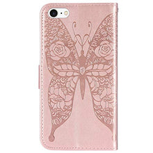 ikasus Cover iPhone 7/8,Custodia iPhone 7/8,Goffratura fiore farfalla Flip Custodia Funzione Stand PU Premium Protezione Super Sottile TPU Interno Case Porta Carte credito Custodia Cover