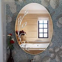 HFFFHA Specchio - Lavabo sospeso Ellipse da Bagno Senza Telaio Vanity 50 * 70 cm