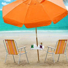 Vassoio per ombrellone da spiaggia con portabicchieri per dispositivi mobili e vassoio per snack per patio, giardino, piscina, spiaggia, ombrello rotondo in plastica da 43,2 cm