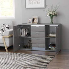 XHCP Credenza, Comodino, Comodino, Mobile Laterale per Soggiorno Camera da Letto Camera da Letto Nero Lucido 120x35,5x75 cm truciolare