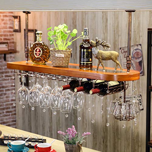 Portabottiglie, mensole galleggianti in legno Portaoggetti in acrilico incorporato Appendiabiti a testa in giù Decorazione pendente Pendente in cristallo Porta bicchiere da vino con 3 portabottiglie
