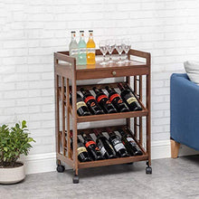 Summerone Bamboo Wine Rack Cabinet con cassetto e Ruote, Piano Vino Scaffale Scaffale, freestanding cremagliera di Esposizione for la Cucina, dispensa, Cantina