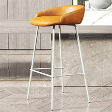 Sgabello Da Bar Vintage Sgabello sedia Poggiapiedi Sedia da pranzo, con Cuoio sedile imbottito for la cucina Bar Caffetteria Patio Bancone Sgabello metallo bianco Leg Max.Carico 400lb Altezza seduta: