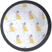 Modello retrò geometrico vettoriale Pomelli per Porta Set di 4 Pomelli per Mobili Manopole per Cassetti Cucina Armadio Vetro