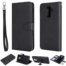 Bear Village Cover Galaxy J8 2018, Custodia Premium Flip Custodia per Samsung Galaxy J8 2018, Custodia con Porta Carte e Chiusura Magnetica, Nero