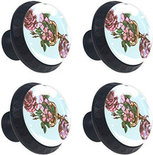 Rosa Pomelli per Porta Set di 4 Pomelli per Mobili Manopole per Cassetti Cucina Armadio Vetro