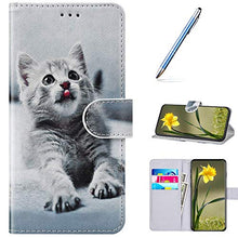 URFEDA Cover Compatibile con Samsung Galaxy A20e Custodia Pelle Cover Retro Flip Case Colorato Cover Portafoglio Magnetica Libro Cuore Custodia Libretto Antiurto Cover Supporto Stand Wallet Case Gatti