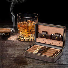 DZSF Portable Cigar Humidor, del Modello del Coccodrillo della Cassa del Cuoio del Sigaro di Corsa con Sigaro umidificatore, Legno di Cedro Foderato e Rimovibile Cedar Vassoio divisore
