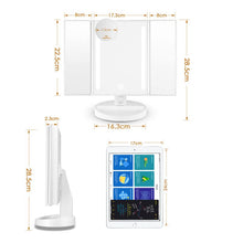Auxmir Specchio Trucco con Luci, Specchio da Tavolo con Ingranditore 1X/10X, Luminosità Regolabile a Touch Screen,180° Girevole, Ideale Trucco, la Cura del Viso, Rasatura