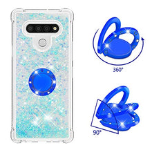 Custodia LG Stylo 6 Squillo della Base del Telefono TPU Brillantini Diamond Liquido Telefono Bumper Case （Stelle Blu Fluorescenti）
