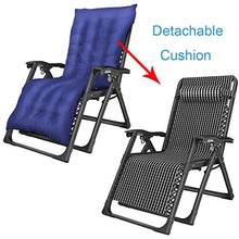 SHUAIIJUAN Sedia per il tempo libero domestico Sedie Zero Gravity Sdraio da giardino Poltrone Outdoor Patio pieghevole reclinabile con lega di ferro Square Frame Leg and Blue Cushion Max.200kg