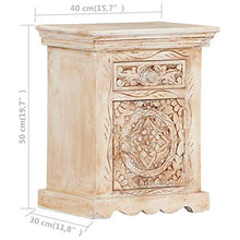 Comodino 40x30x50 cm in Legno Massello di Mango