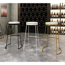 DFREW Sgabelli Tondi Sgabelli Sedia Poggiapiedi Alta Sgabello Imbottito Pranzo Sedie Come Sgabello per la Cucina | Pub | Colazione Sgabello | Gambe in Metallo | Carico Massimo 150Kg,Bianca,75Cm