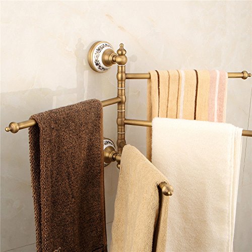 MBYW Portasciugamani Moderno Minimalista Portasciugamani Elegante per Il Bagno di Moda Portasciugamani a Quattro Bracci in Ceramica Anticato per Cucina in Ceramica di Rame Antico