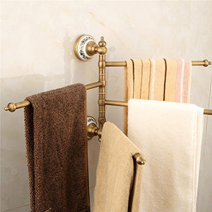 MBYW Portasciugamani Moderno Minimalista Portasciugamani Elegante per Il Bagno di Moda Portasciugamani a Quattro Bracci in Ceramica Anticato per Cucina in Ceramica di Rame Antico