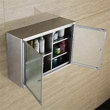 JOMSK Scaffale per Il Bagno Bagno Governo della Medicina pensile in Acciaio Inox pensile con Ripiani Regolabili (Color : Silver, Size : 80X60X30CM)