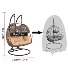 SIRUITON Coperture per Wicker Sedie Sospese Poltrona Pensile Giardino Impermeabile 420D Oxford Copertura - Nero