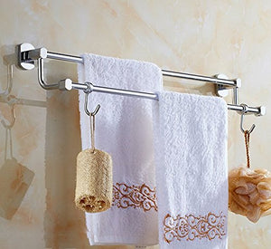 MBYW Portasciugamani da Bagno Portasciugamani a Doppia Barra in Rame portasciugamani Ciondolo per Bagno Hardware per Bagno Singolo a Doppio Polo in Acciaio Inossidabile, 55 cm, punzonatura 1
