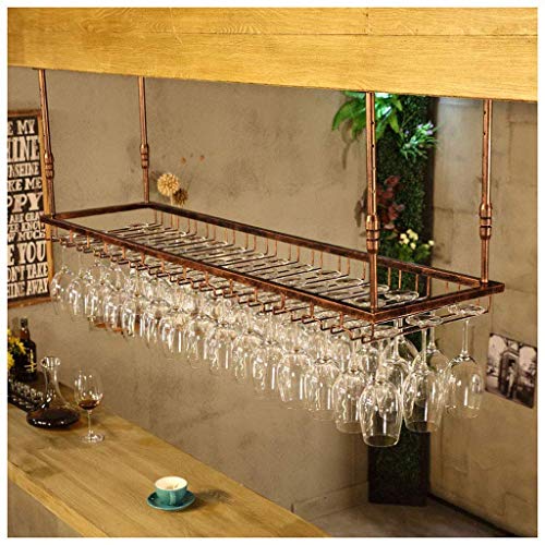 GAXQFEI Cucina Vino Glass Stoccaio Racchetto Retro Stemware Retrò, Bronzo Soffitto Del Vino Portabottiglie Appeso Appendiabiti Subacqueo in Metallo Cabloglio Decorazione Del Vino Display Scaffale Fa