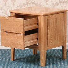 Comodino Casa Camera Accessori Ufficio Universitaria Legno Comodino White Oak Comodino con 2 cassetti - Comodino Mobili può Essere posizionato sullo Studio, Camera da Let