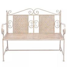 Tidyard- Panchina da Giardino, Panchina da Esterno in Acciaio 115x58,5x93 cm Bianco