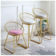 Moderno Sgabello da Bar sedie di Alta Sedia Semplice in Ferro Battuto Sedia di Un Bar Oro Sgabello Altezza Seduta 65cm Moderna Sedia da Pranzo Nordic Pub Accessori per (Size:65CM White+Grey)