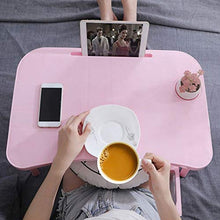 jiaju Tavoli da Picnic Tavolo Pieghevole, Pieghevole Tavolo per Laptop Taccuino Desk Breakfast per Serving Prapelli da Letto Regolabile Pieghevole con Flip Top e Gambe Scrivania per Computer Stand