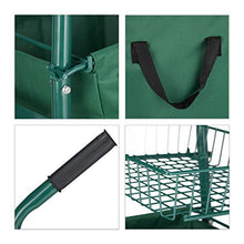 Relaxdays Carrello da Giardino, Maxi Trolley con Sacco, 70 l, 1 Cestello, Ruote in Gomma Piena, Pieghevole, Verde