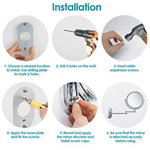 Auxmir Specchio Trucco con Ingrandimento 10X/1X, Specchio Bagno con Luci a 3 Colori, Luminosità Regolabile, Specchio Estensibile, Rotazione a 360°, Alimentato da Batterie AAA, per Bagno Hotel Spa