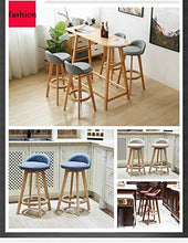 LLT Pratico sgabello Sgabelli di lusso Bar Stool Kitchen Bar Colazione Sedia da pranzo contatore ruotabile in legno massiccio telaio Comodità Posto a sedere Carico massimo 120Kg,A,63 cm