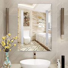 Cikonielf - Specchio da bagno, specchio cosmetico, design senza cornice, con illuminazione a LED, interruttore touch e cuscino anti-appannamento, 50 x 70 x 4 cm (presa UE)